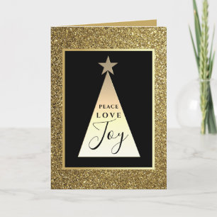 Tarjeta Navidad Glitter Gold y Black