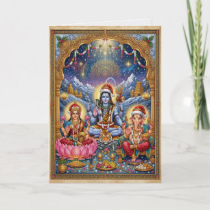 Tarjeta Navidad hindú Shiva Ganesh Lakshmi