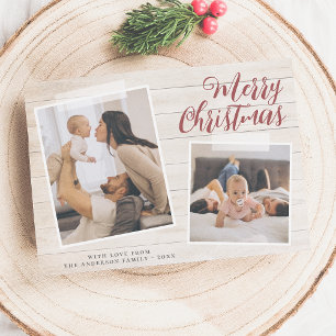Tarjeta navidad instantánea de dos fotos