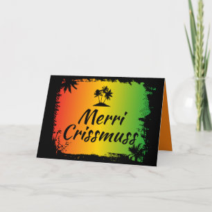Tarjeta Navidad Jamaicana Rasta Tropical