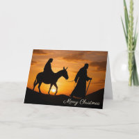 Navidad José y María en un burro