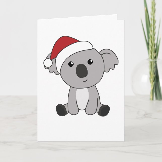 Tarjeta Navidad Koala Nieve Animales de Invierno Koalás (Anverso)