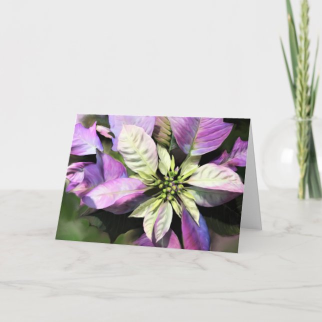 Tarjeta navidad - Lavender Poinsettia (Anverso)
