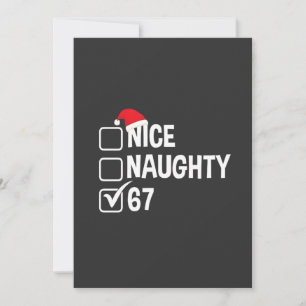 Tarjeta Navidad Lista Traviesa Agradable Seis Siete 67 Lis