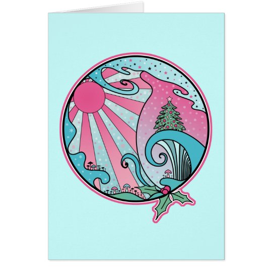 Tarjeta Navidad maravilloso - azul