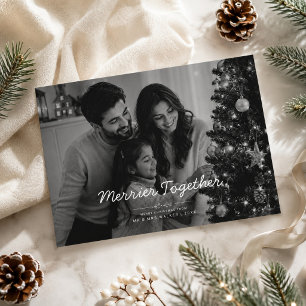 Tarjeta Navidad más alegre en familia Foto completa de la
