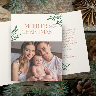 Tarjeta Navidad Más Alegre Un Foto Verdor
