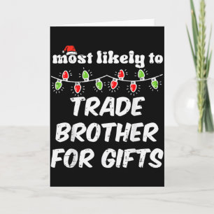 Tarjeta Navidad Más Probable Comercio Hermano Xmas Coincid