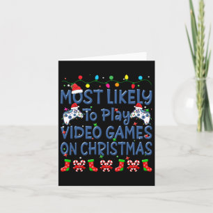 Tarjeta Navidad Más Propenso A Jugar Videojuegos En Chris