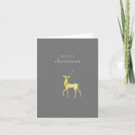 Tarjeta Navidad minimalista Reno Dorado