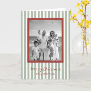 Tarjeta Navidad Moderna Foto Rayas Simples