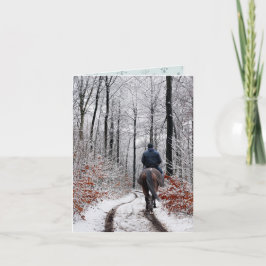 Tarjeta Navidad Monto de Caballos Forestales