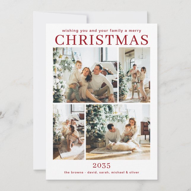 Tarjeta navidad multifotográfica de navidad (Anverso)