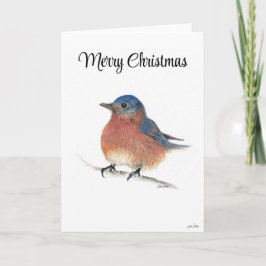 Tarjeta navidad navideña azul para aves