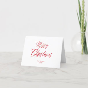 Tarjeta navidad navideña Minimalista de escritura 