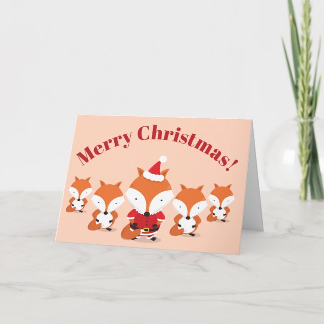 Tarjeta navidad navideña para animales de Santa Fo (Anverso)