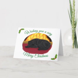 Tarjeta Navidad negro de Labrador
