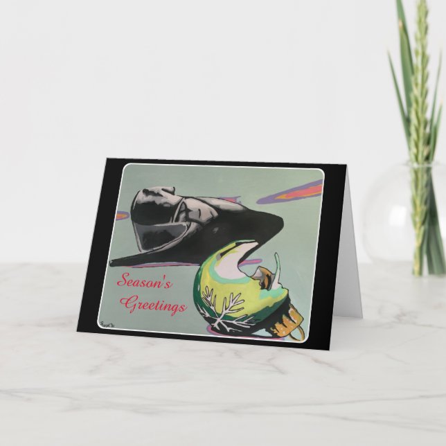 Tarjeta Navidad Noir 2021 Pintura en una  (Anverso)