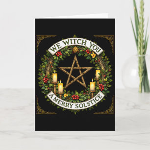 Tarjeta Navidad Nosotros Bruja Te Deseamos un Feliz Solsti