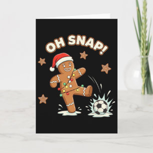 Tarjeta Navidad Oh Snap Pan de Jengibre Fútbol Navideña Di
