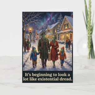 Tarjeta Navidad oscura Cthulhu Desesperanza Existencial