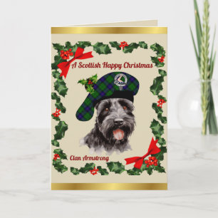Tarjeta Navidad personalizada Armstrong Scottie Dog