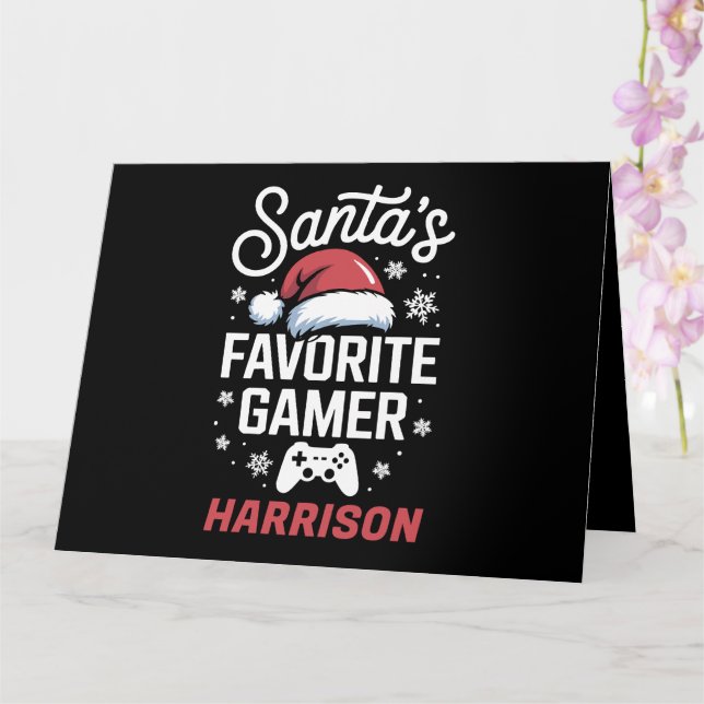 Tarjeta Navidad personalizada de juegos de jugadores favor (Orquídea)