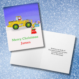 Tarjeta Navidad personalizada Feliz Navidad Santa en Bulld