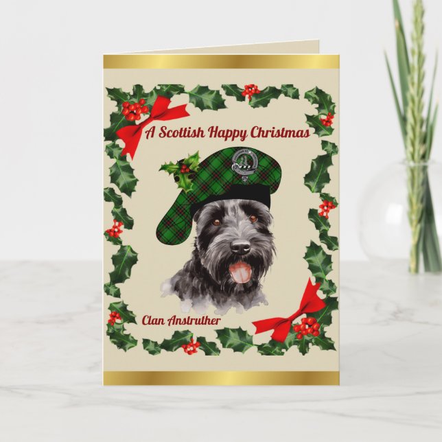 Tarjeta Navidad personalizada para otros perros escoceses (Anverso)