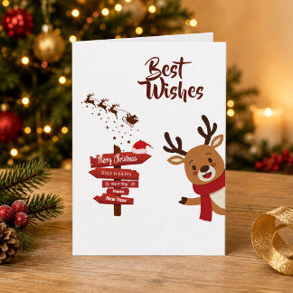 Tarjeta Navidad Personalizada Reno Lindo