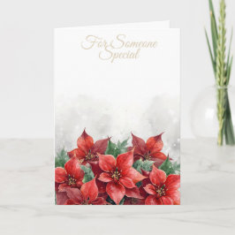 Tarjeta Navidad Poinsettia Roja "Para Alguien Especial"