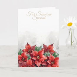 Tarjeta Navidad Poinsettia Roja "Para Alguien Especial"