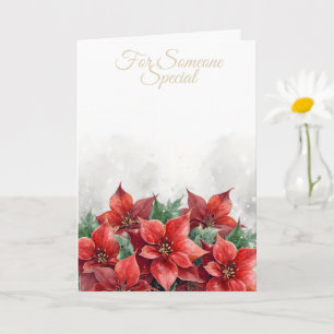 Tarjeta Navidad Poinsettia Roja "Para Alguien Especial"