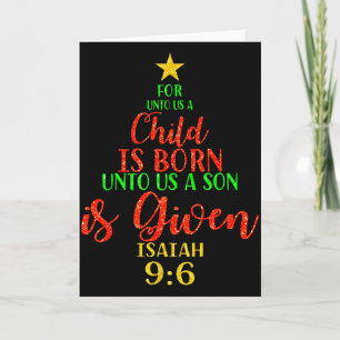 Tarjeta Navidad Porque Un Niño Nos Es Nacido Xmas Christi