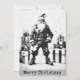 Tarjeta Navidad Punk (Santa gris).