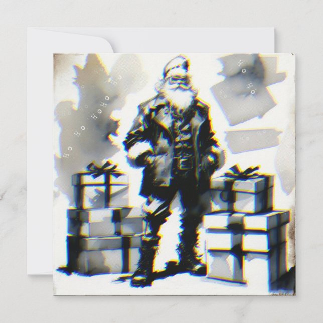 Tarjeta Navidad Punk (Santa postal). (Anverso)