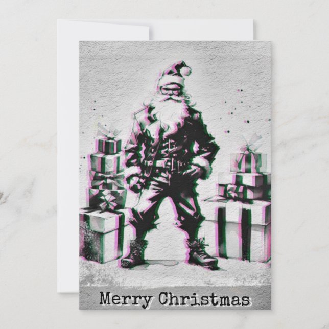 Tarjeta Navidad Punk (Santa Rosa). (Anverso)