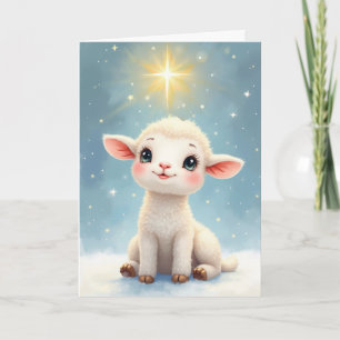 Tarjeta Navidad Religiosa El León y el Cordero y la Estrel