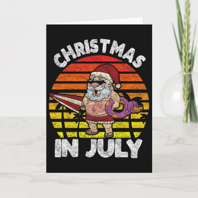 Tarjeta Navidad Retro en Julio (Anverso)
