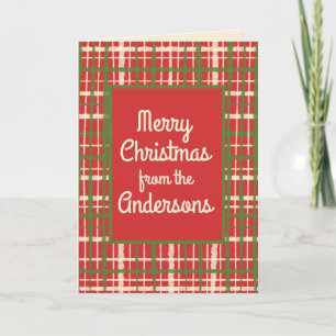 Tarjeta Navidad Retro Rústica Cuadros Personalizados