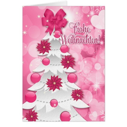 Tarjeta Navidad rosado de Frothe Weihnachten del alemán