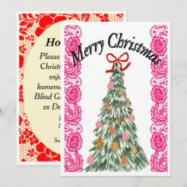 Tarjeta Navidad rústica Mikitiez vintage acogedora casa de
