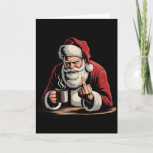 Tarjeta Navidad Santa Dedo Medio Sarcástico Navidad Divert