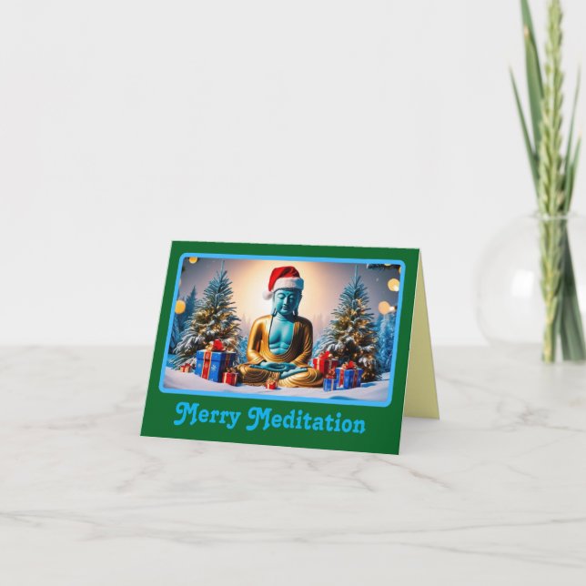 Tarjeta Navidad Serena del Buda (Anverso)