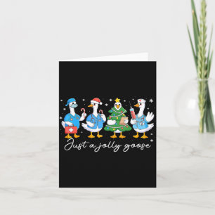 Tarjeta Navidad Solo Un Ganso Alegre Enfermera Lindo Médic