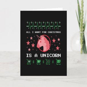 Tarjeta Navidad - Todo lo que Quiero Es Un Unicornio