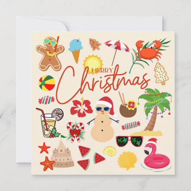 Tarjeta Navidad Tropical (Anverso)