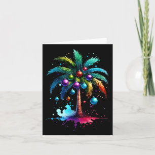 Tarjeta Navidad Tropical Lindo Vacaciones Palma Árbol Navi