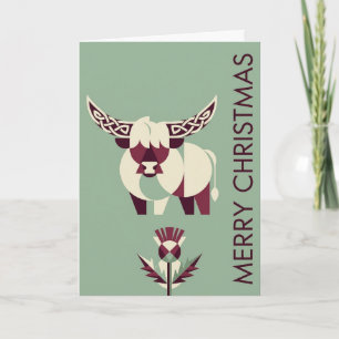 Tarjeta Navidad Vaca de las Tierras Altas Bauhaus