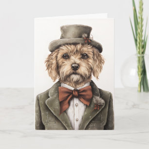 Tarjeta Navidad Vintage: Cachorro